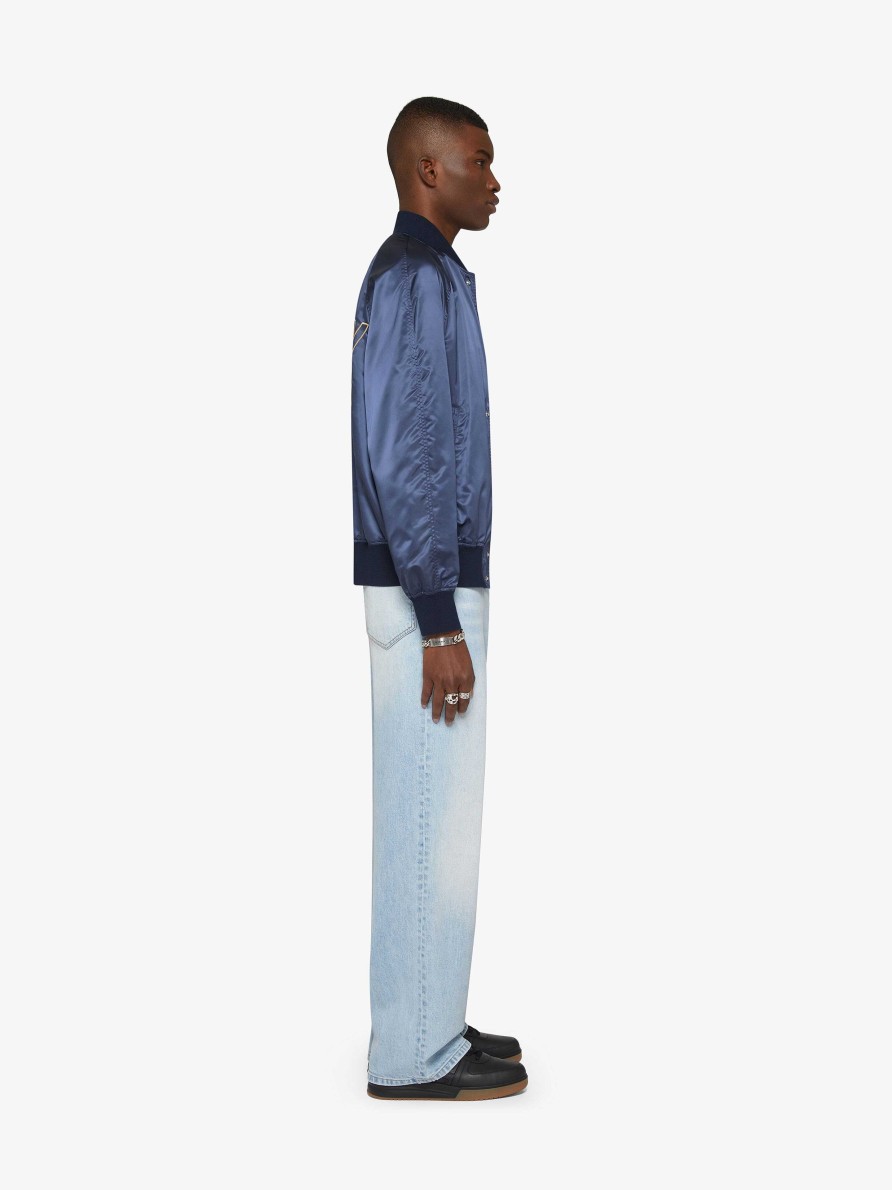 Men Givenchy Denim | Low Crotch Wide Jeans In Denim Super Light Blue