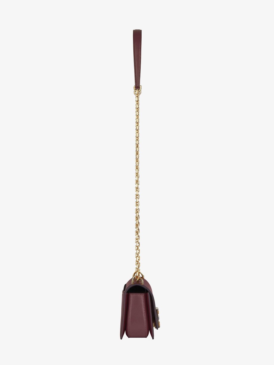 Women Givenchy 4G | Small 4G Bag In Leather With Chain Oxblood Red