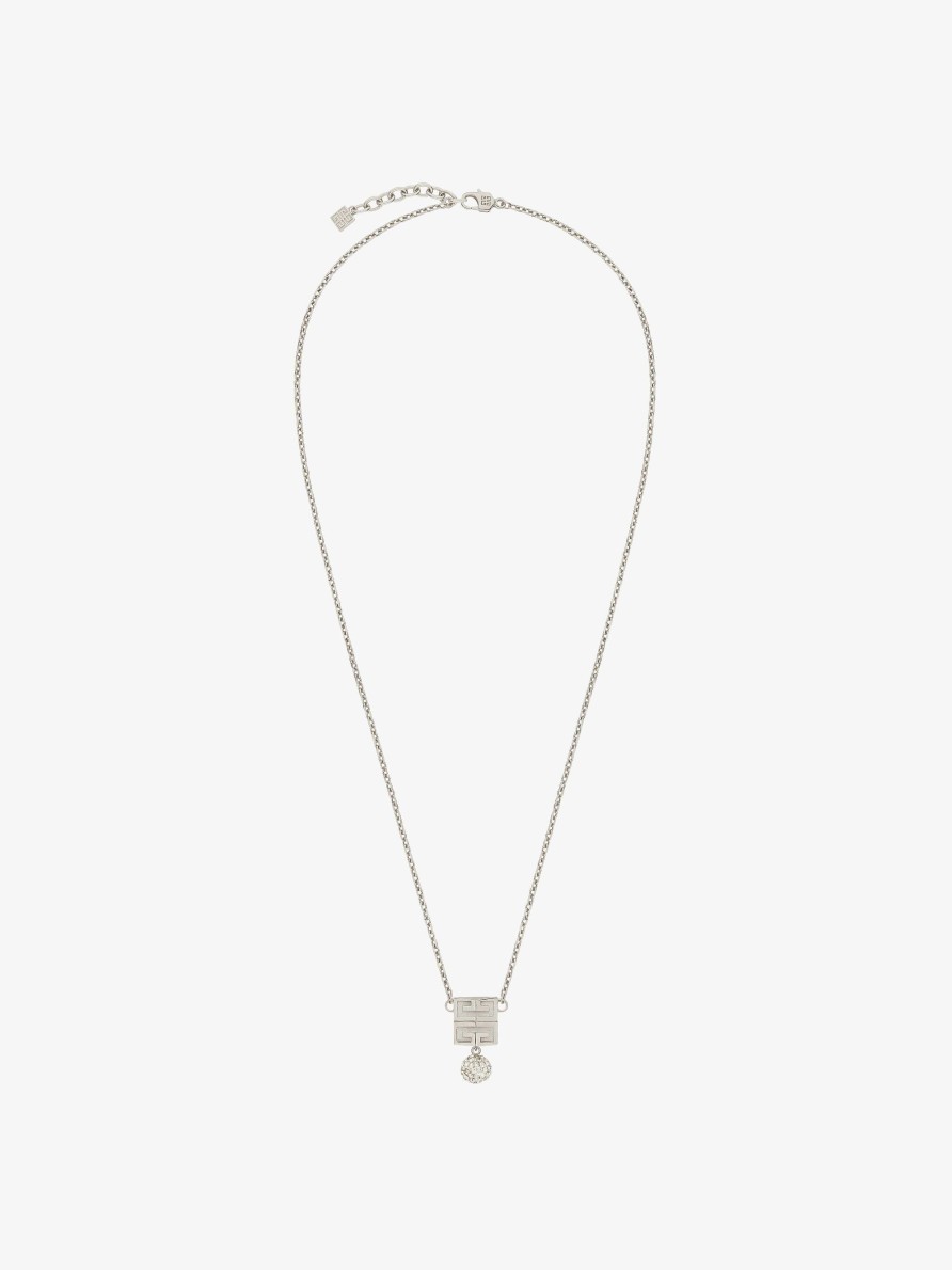 Women Givenchy Jewelry | 4G Necklace In Metal With Crystals Silvery