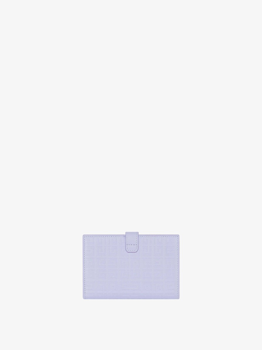 Women Givenchy Small Leather Goods | G-Cut Wallet In 4G Leather Lavender