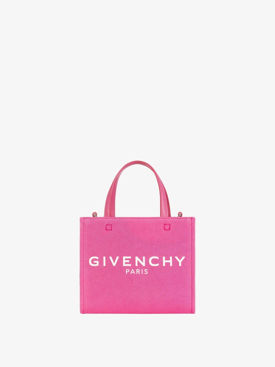 Women Givenchy G-Tote | Mini G-Tote Shopping Bag In Canvas Neon Pink