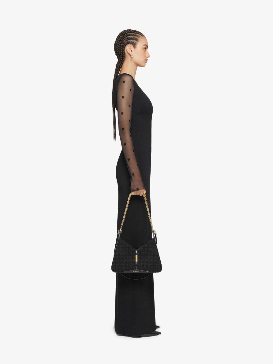 Women Givenchy Dresses | Dress In Sable Stretch And 4G Tulle Black