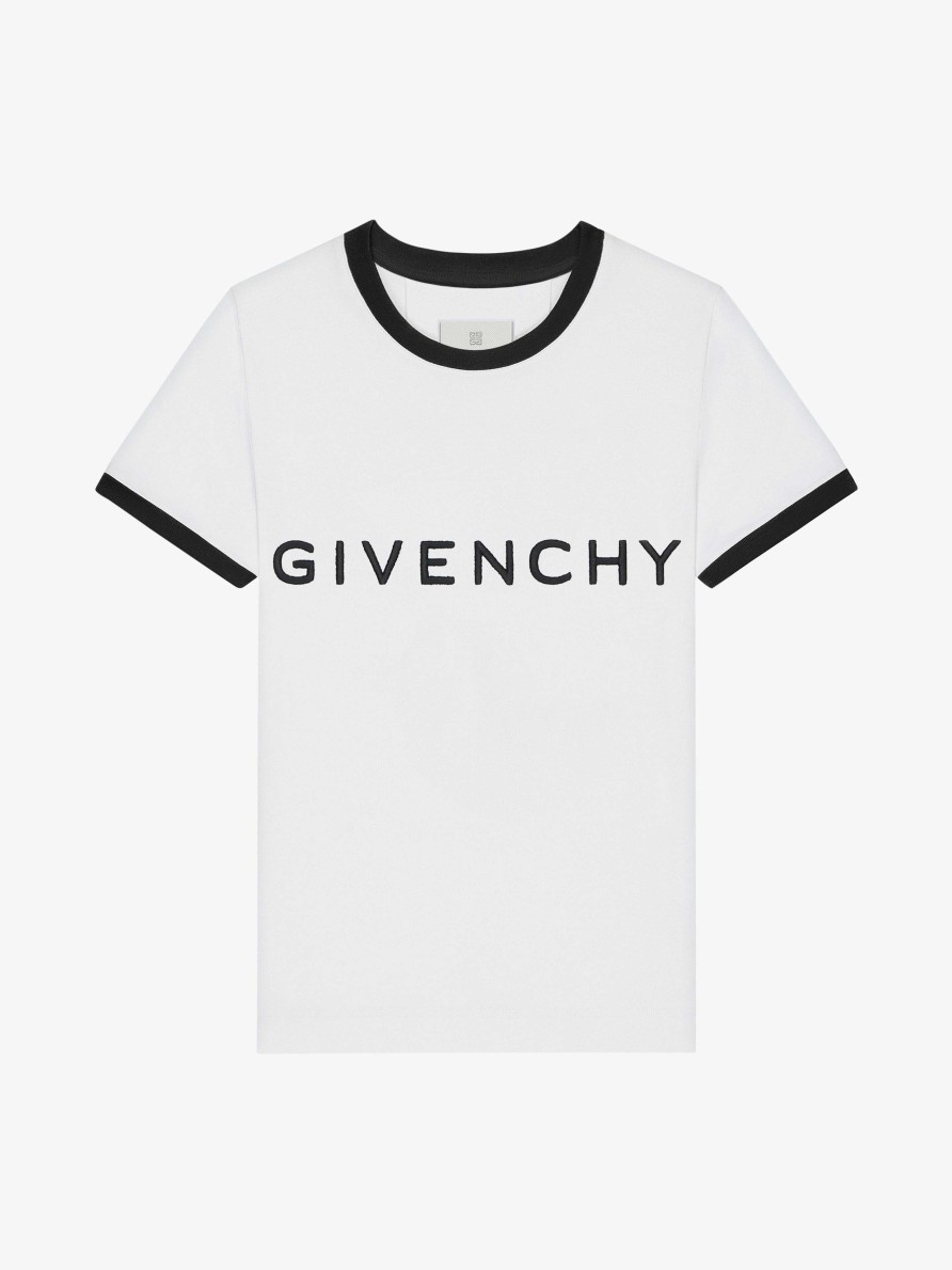 Women Givenchy T-Shirts | Givenchy Archetype Slim Fit T-Shirt In Cotton White/Black