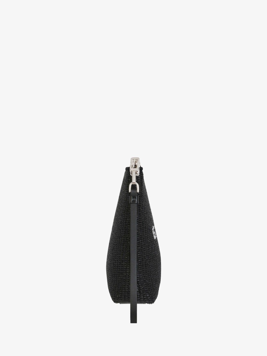 Women Givenchy Small Leather Goods | Givenchy Travel Pouch In Raffia Black