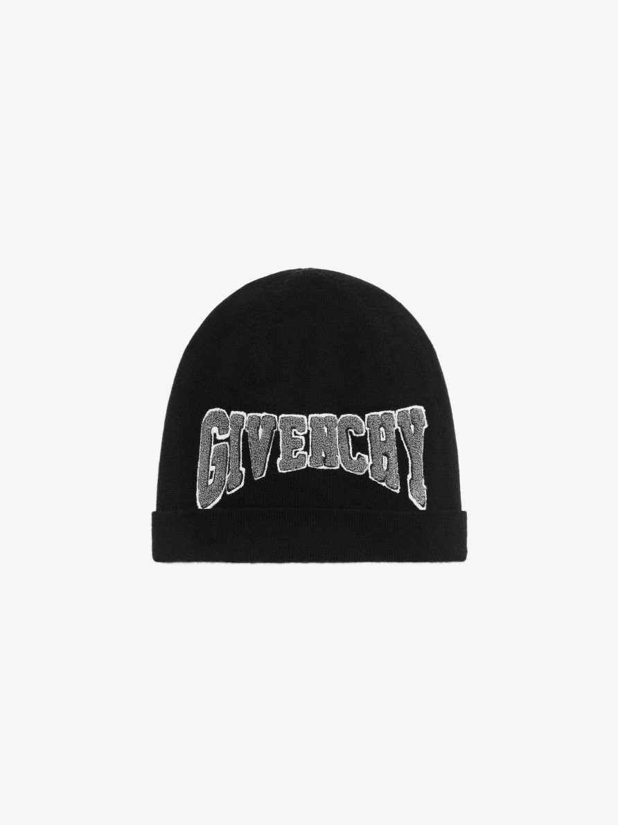 Men Givenchy Boy (4 To 12 Years) | Givenchy College Beanie In Knit Black