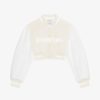 Women Givenchy Outerwear & Blousons | Givenchy Cropped Varsity Jacket In Wool And Leather White