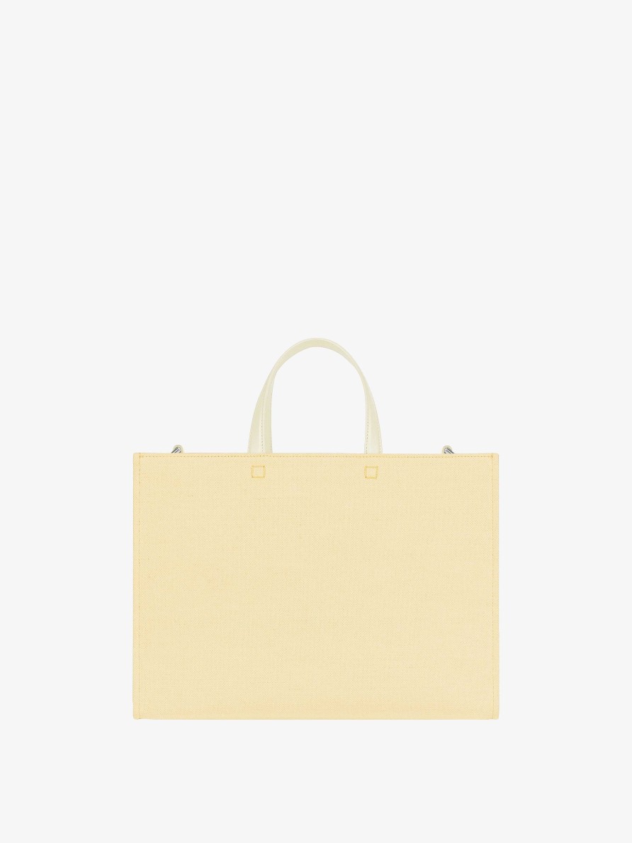 Women Givenchy G-Tote | Medium G-Tote Shopping Bag In Canvas Pale Yellow