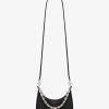 Women Givenchy Mini & Micro Bags | Mini Moon Cut Out Bag In Leather With Chain Black