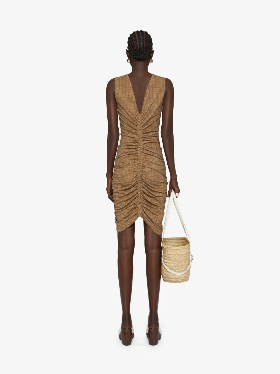 Women Givenchy Dresses | Ruched Dress In 4G Jersey Khaki