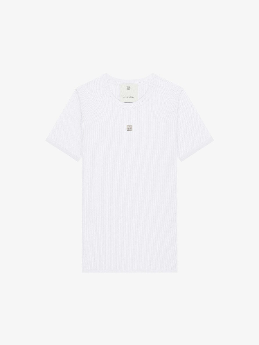 Women Givenchy T-Shirts | Slim Fit T-Shirt In Cotton With 4G Logo White