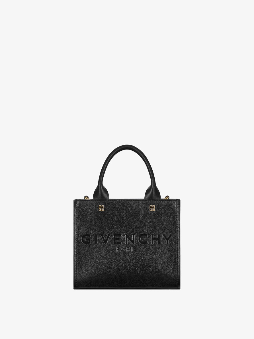 Women Givenchy G-Tote | Mini G-Tote Shopping Bag In Leather Black