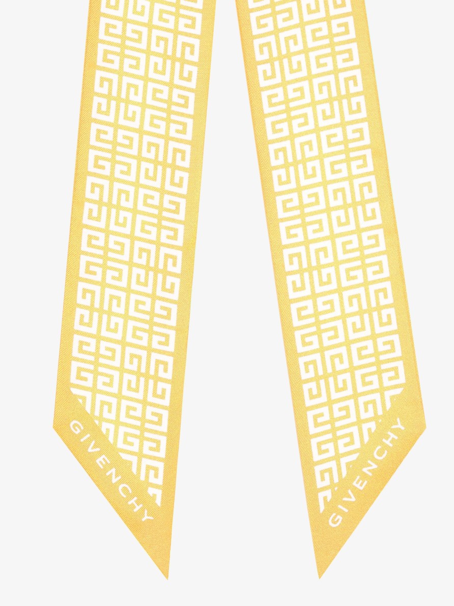 Women Givenchy Scarves | 4G Bandeau In Silk White/Yellow