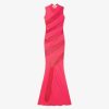 Women Givenchy Dresses | Evening Dress In Crepe With Bands And Crystals Details Cyclamen