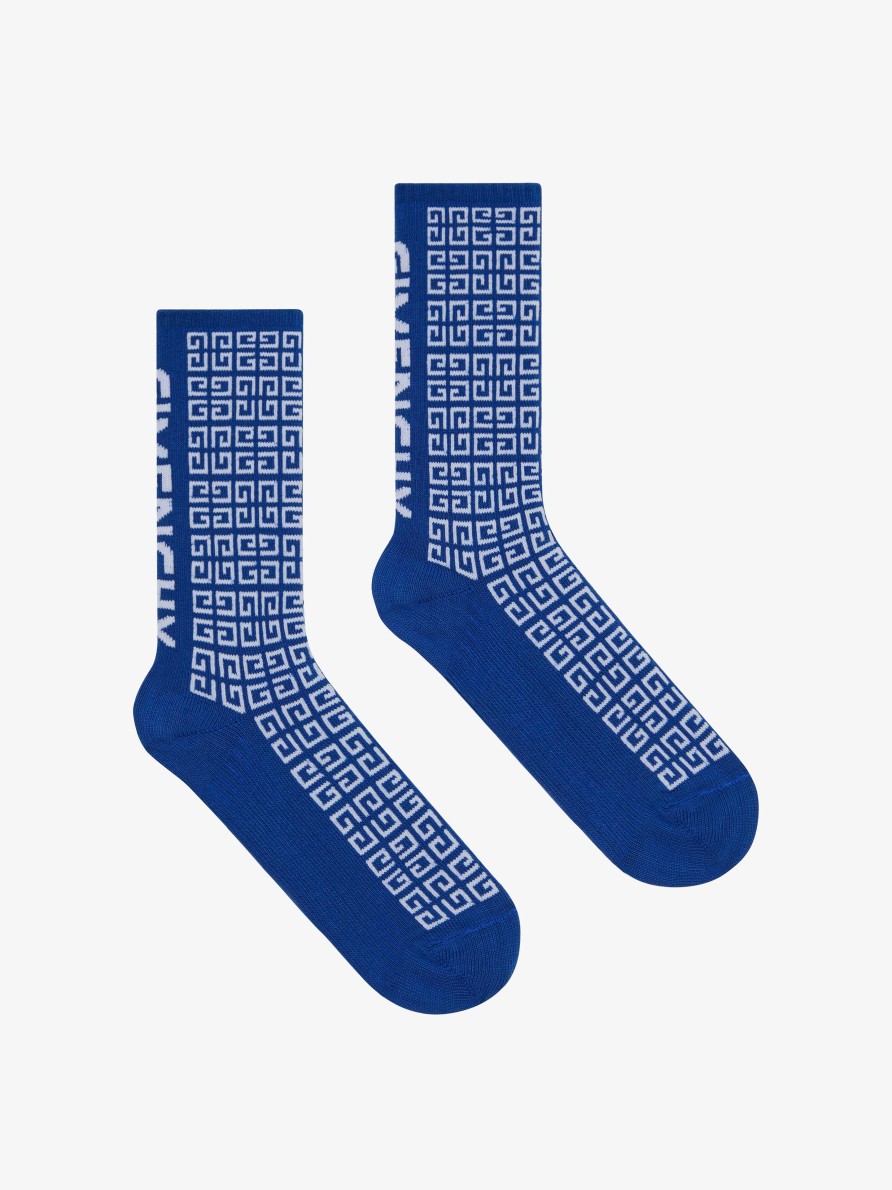 Men Givenchy Boy (4 To 12 Years) | Socks In 4G Jacquard White/Blue