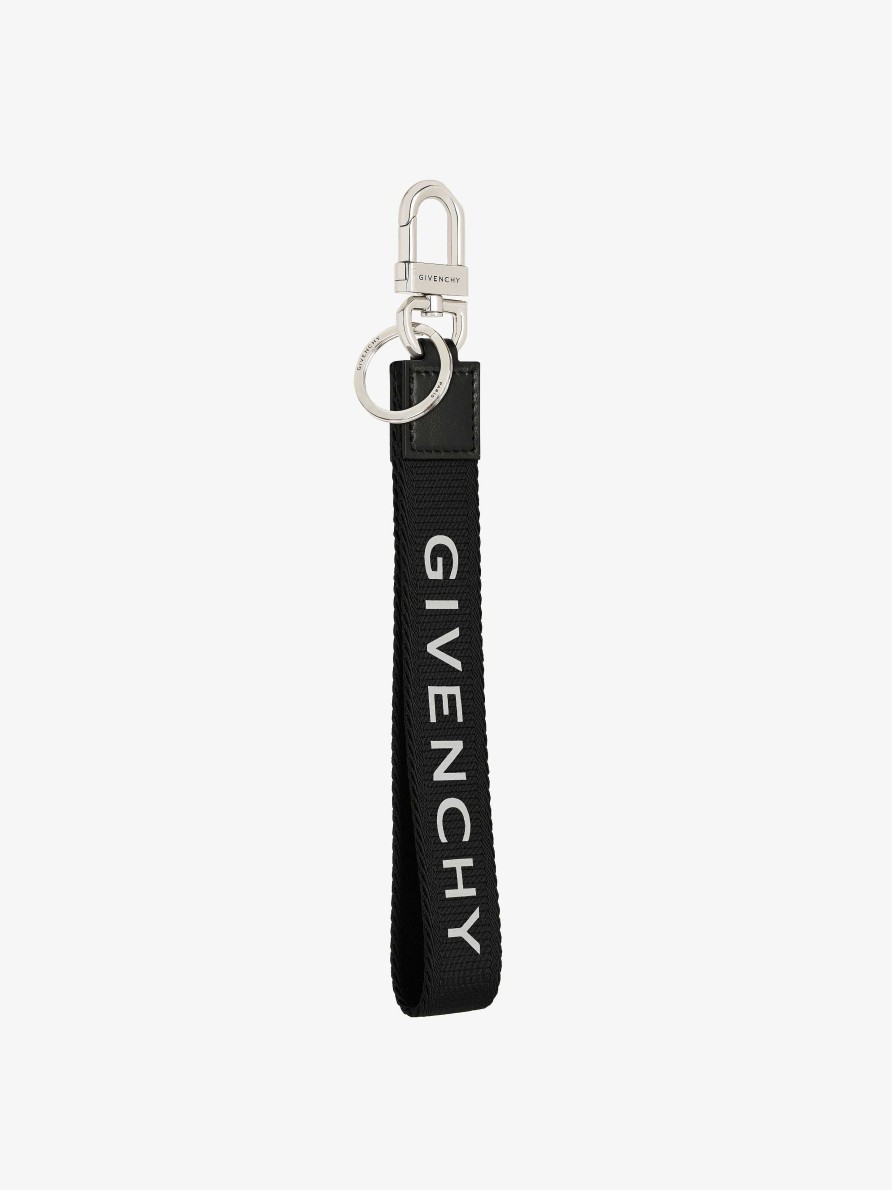 Men Givenchy Other Accessories | Wristlet Keyring In Webbing Black/White