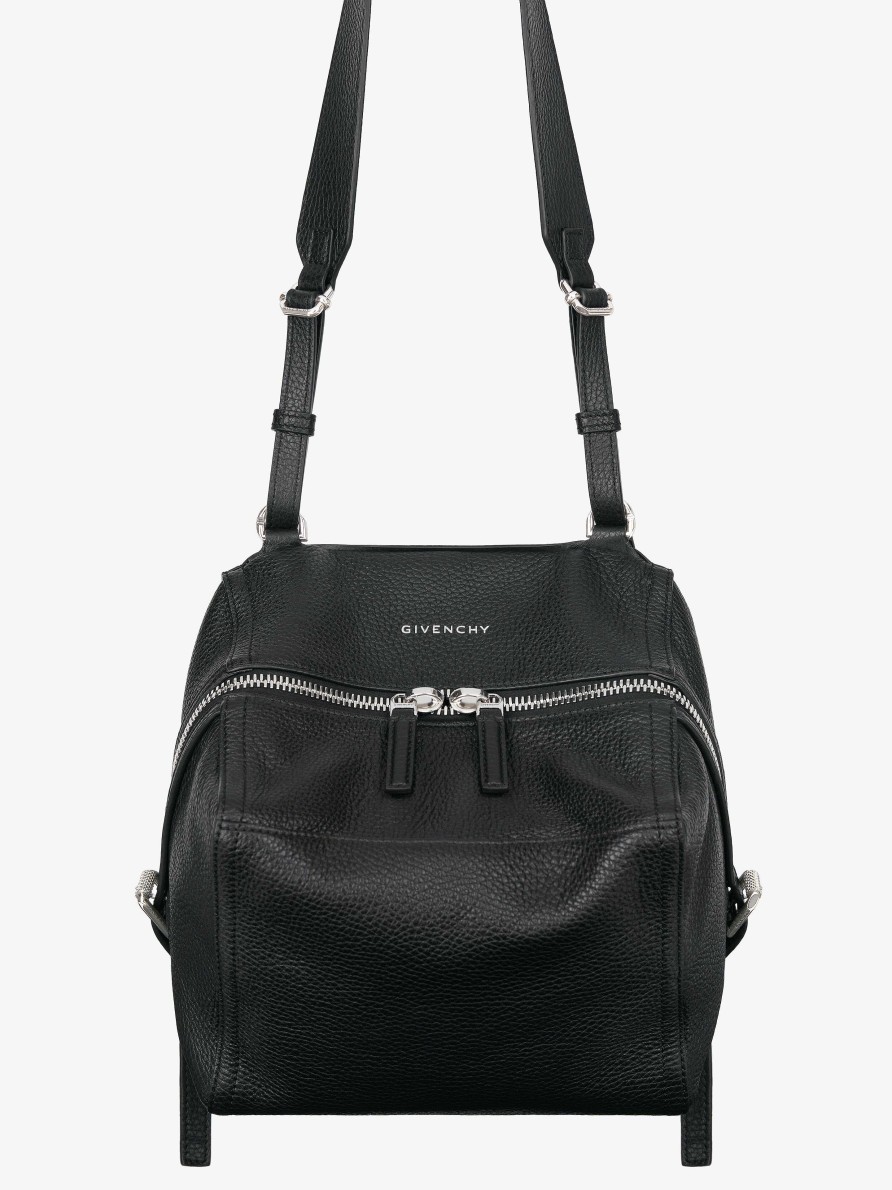 Men Givenchy Pandora | Small Pandora Bag In Grained Leather Black