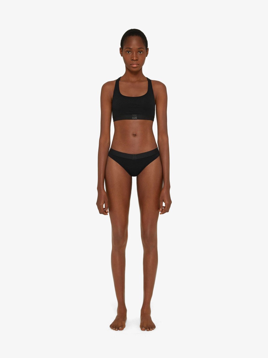 Women Givenchy Bodysuits & Underwear | Brassiere In Jersey Bio With Givenchy 4G Signature Black