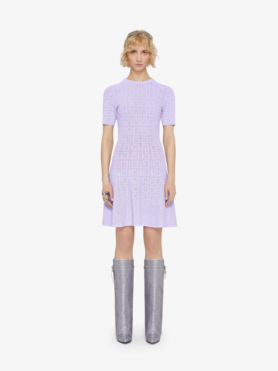 Women Givenchy Dresses | Dress In 4G Jacquard Lavender