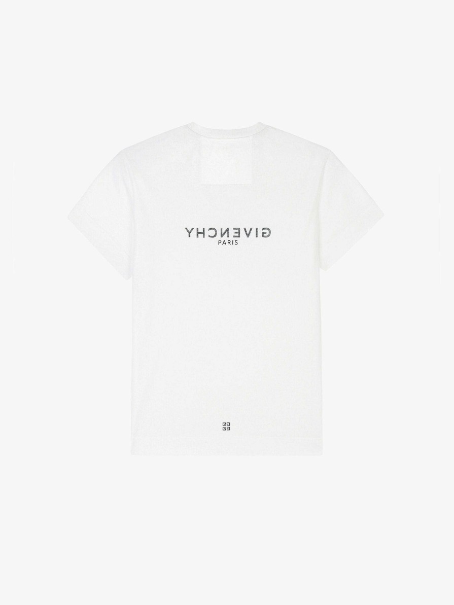 Women Givenchy T-Shirts | Givenchy Reverse Slim Fit T-Shirt In Cotton White