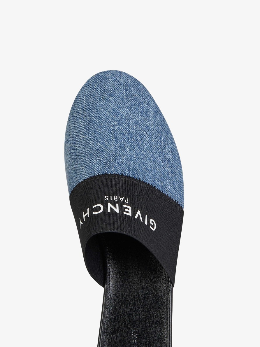 Women Givenchy Slides & Sandals | Bedford Flat Mules In Denim Medium Blue