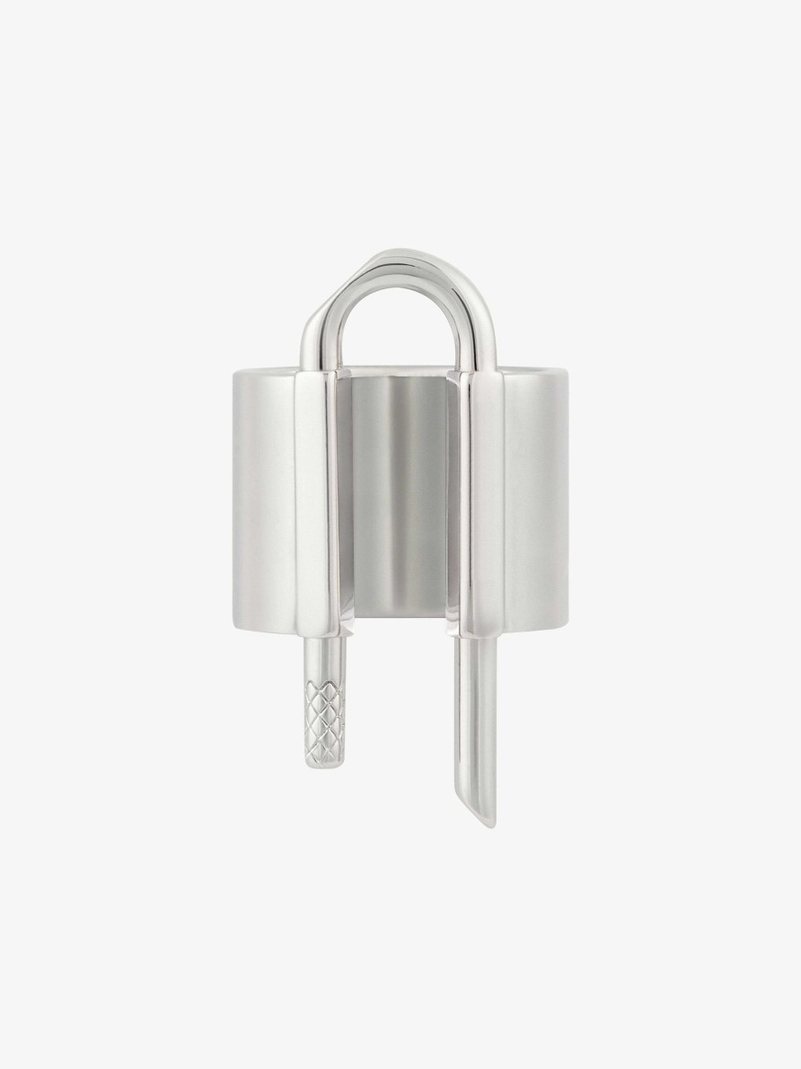 Men Givenchy Jewelry | U Lock Ring In Metal Silvery