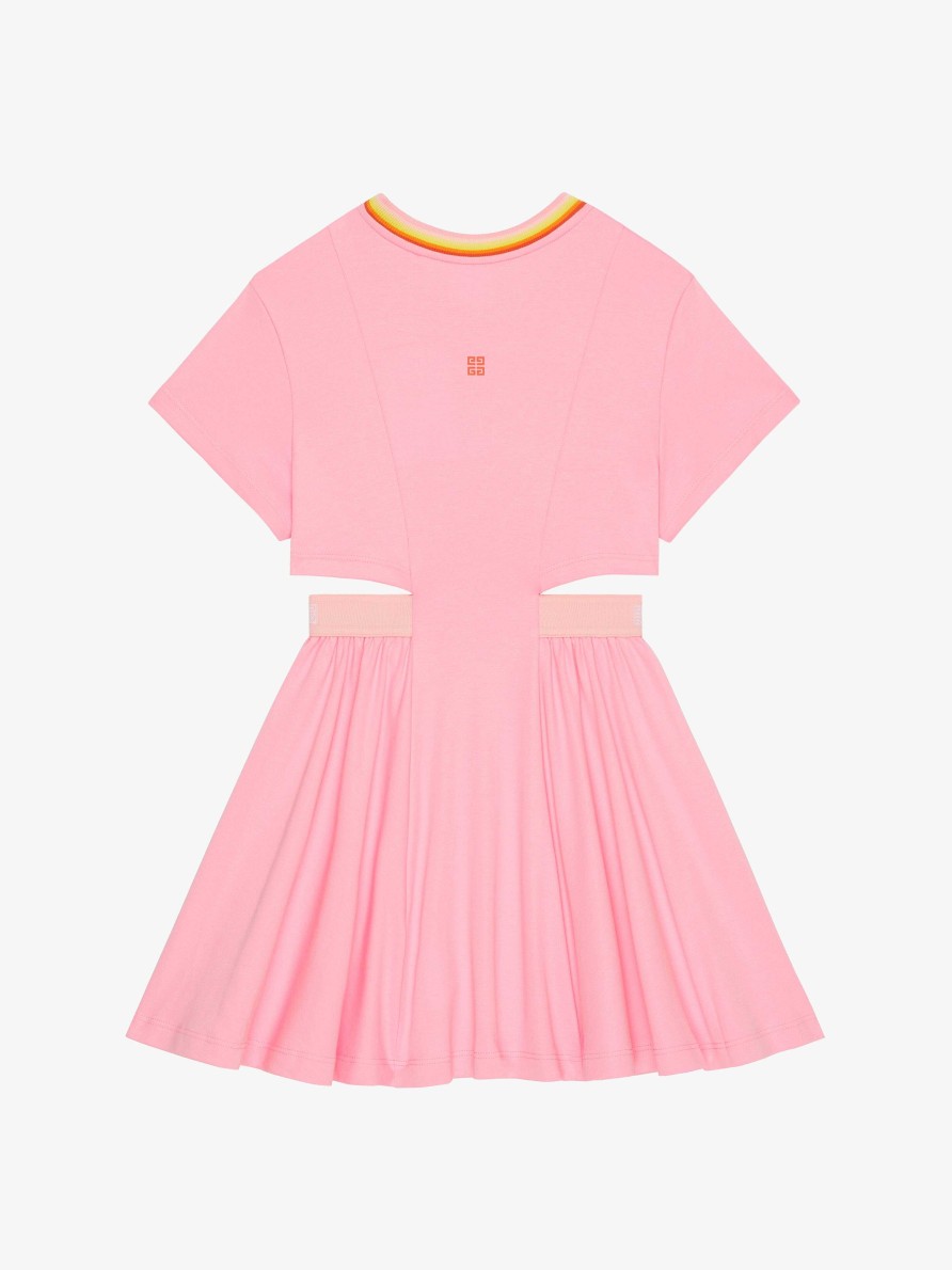 Women Givenchy Girl (4 To 12 Years) | Dress In Cotton With Two In One Effect Bright Pink