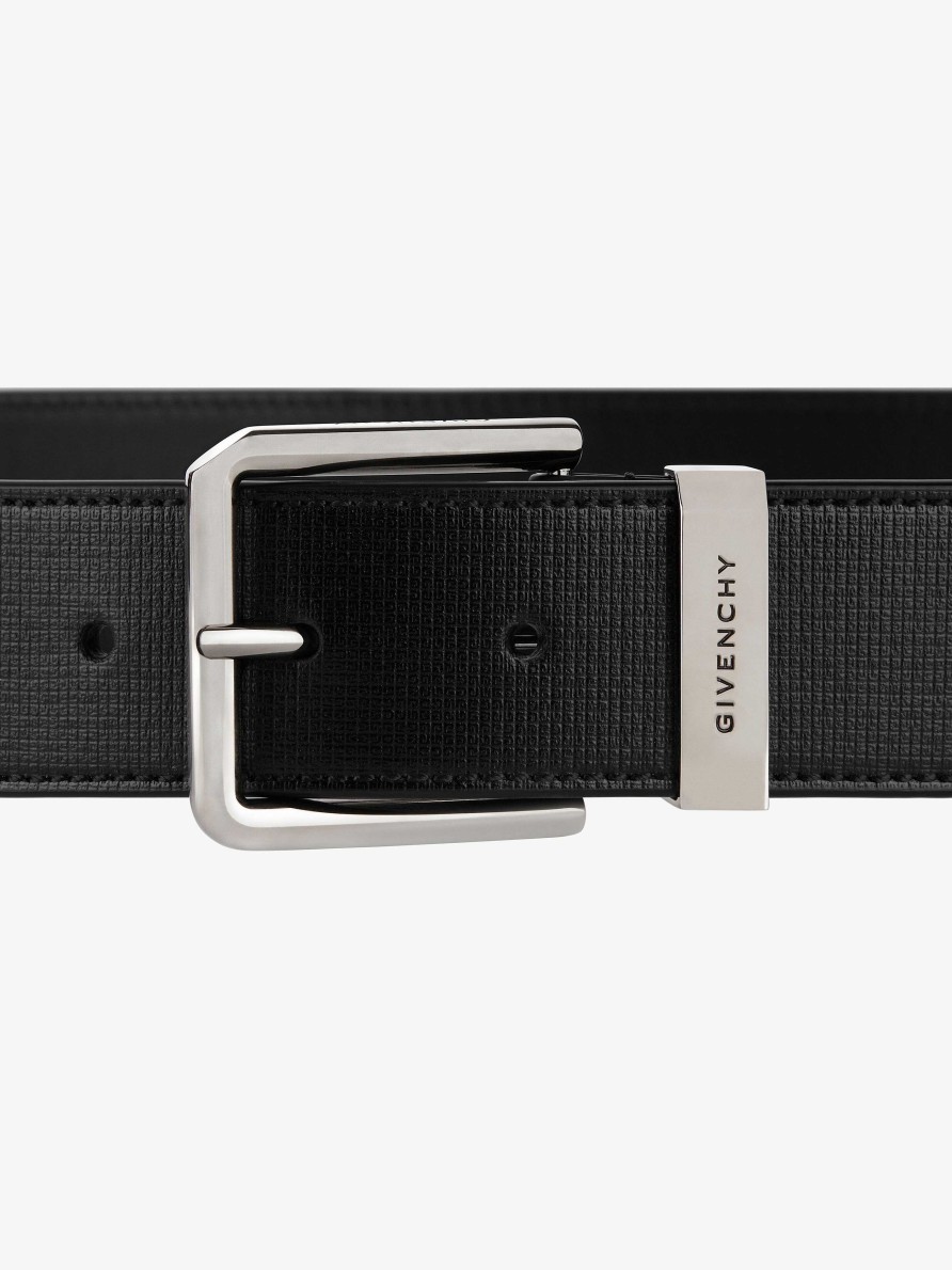 Men Givenchy Belts | Gentleman Belt In 4G Classic Leather Black