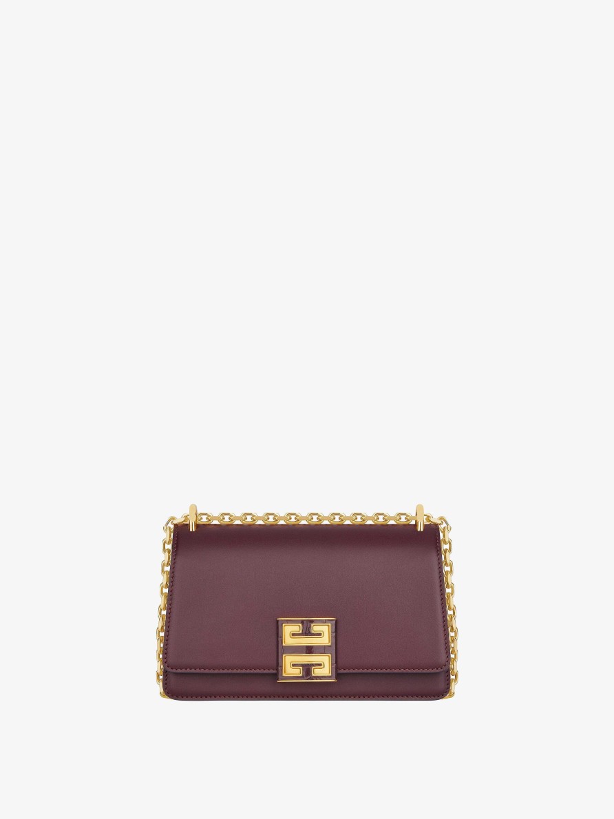 Women Givenchy 4G | Small 4G Bag In Leather With Chain Oxblood Red