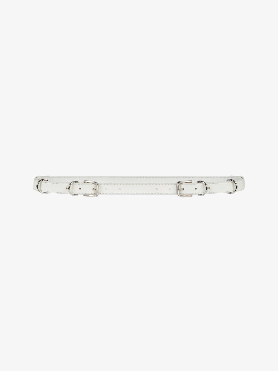 Women Givenchy Belts | Voyou Belt In Leather Ivory