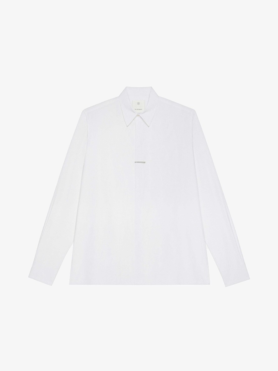 Men Givenchy Shirts | Shirt In 4G Jacquard White