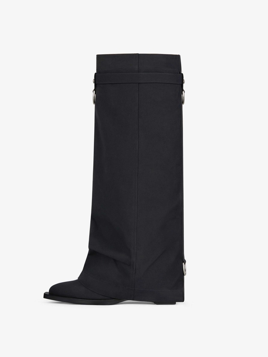 Women Givenchy Shark Lock | Shark Lock Cowboy Boots With Pocket And Buckles Black