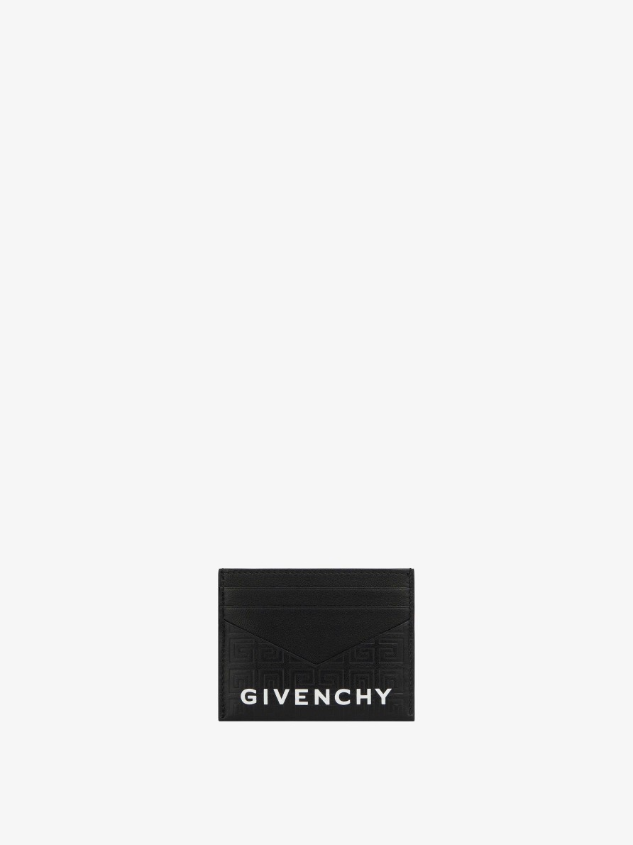 Women Givenchy Small Leather Goods | G-Cut Card Holder In 4G Leather Black