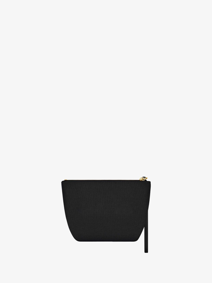 Women Givenchy Small Leather Goods | Mini Givenchy Pouch In Canvas Black