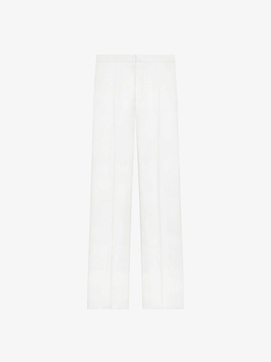 Men Givenchy Pants | Tailored Pants In Wool And Mohair White