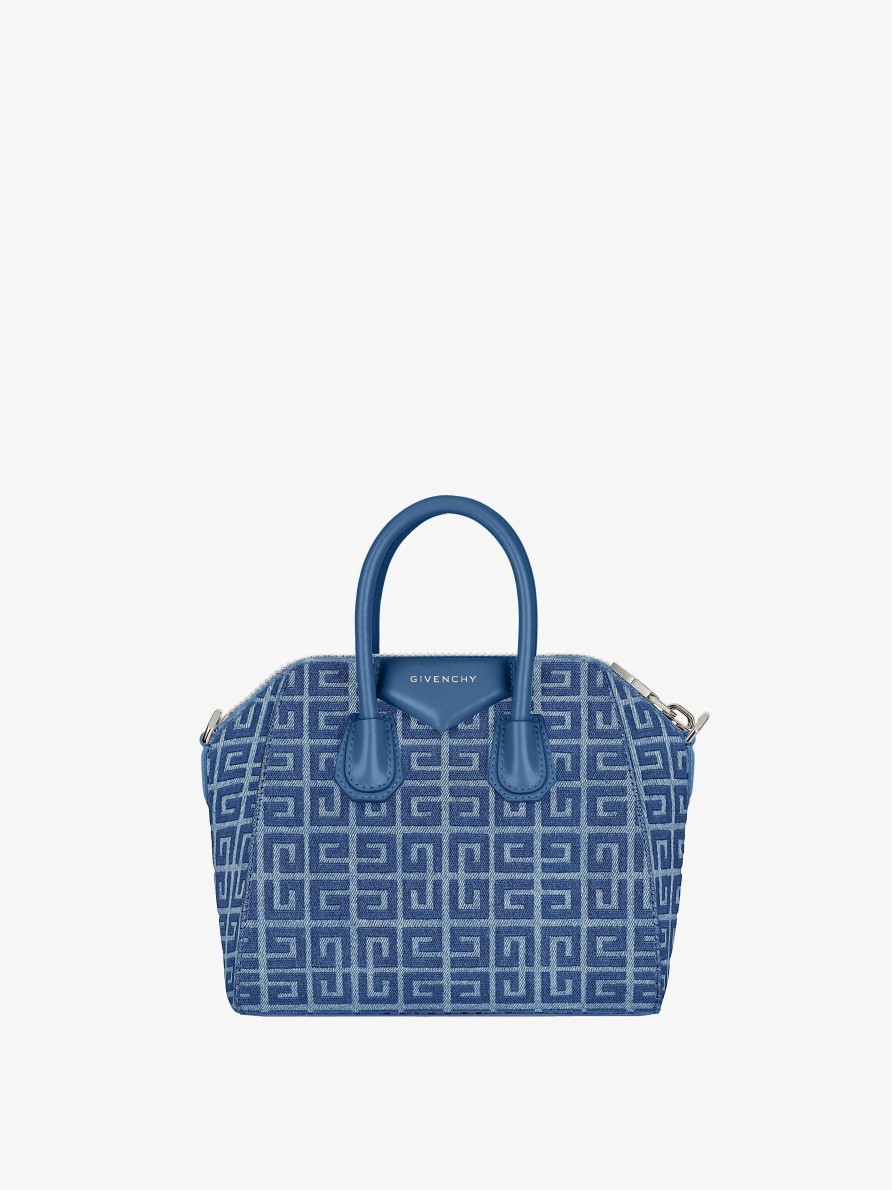 Women Givenchy Antigona | Mini Antigona Bag In 4G Denim Medium Blue