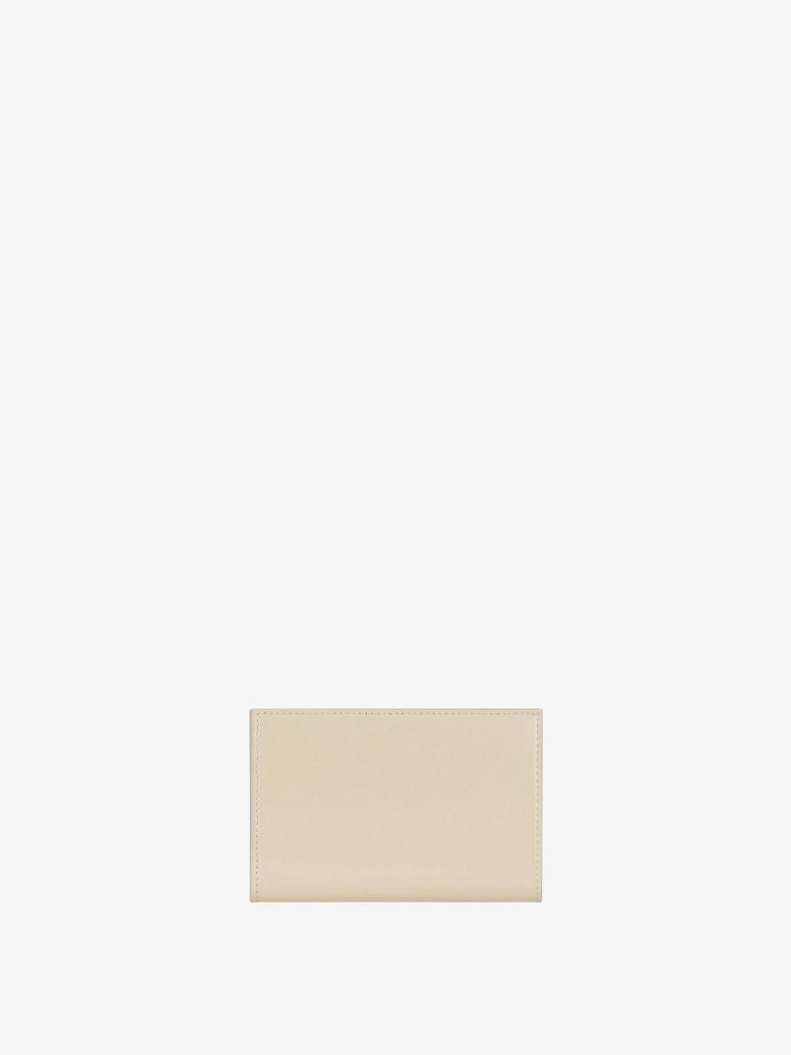 Women Givenchy Small Leather Goods | Antigona Bifold Wallet In Box Leather Natural Beige