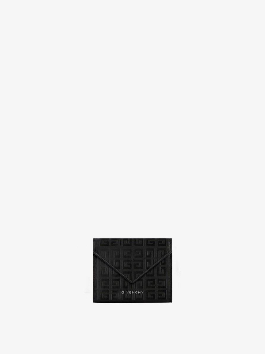 Women Givenchy Small Leather Goods | G-Cut Wallet In 4G Leather Black