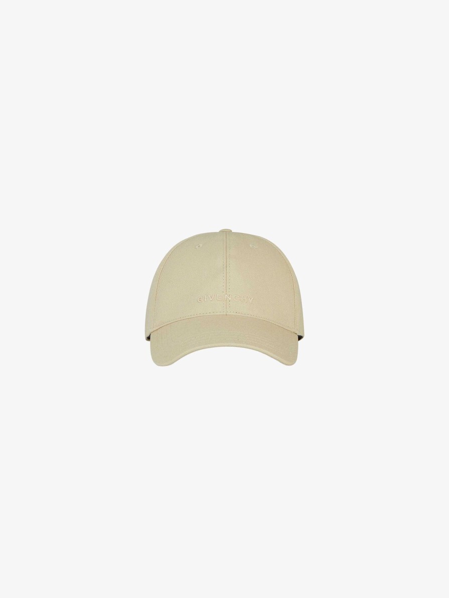 Men Givenchy Beanies & Caps | Givenchy Embroidered Cap In Cotton Pale Golden