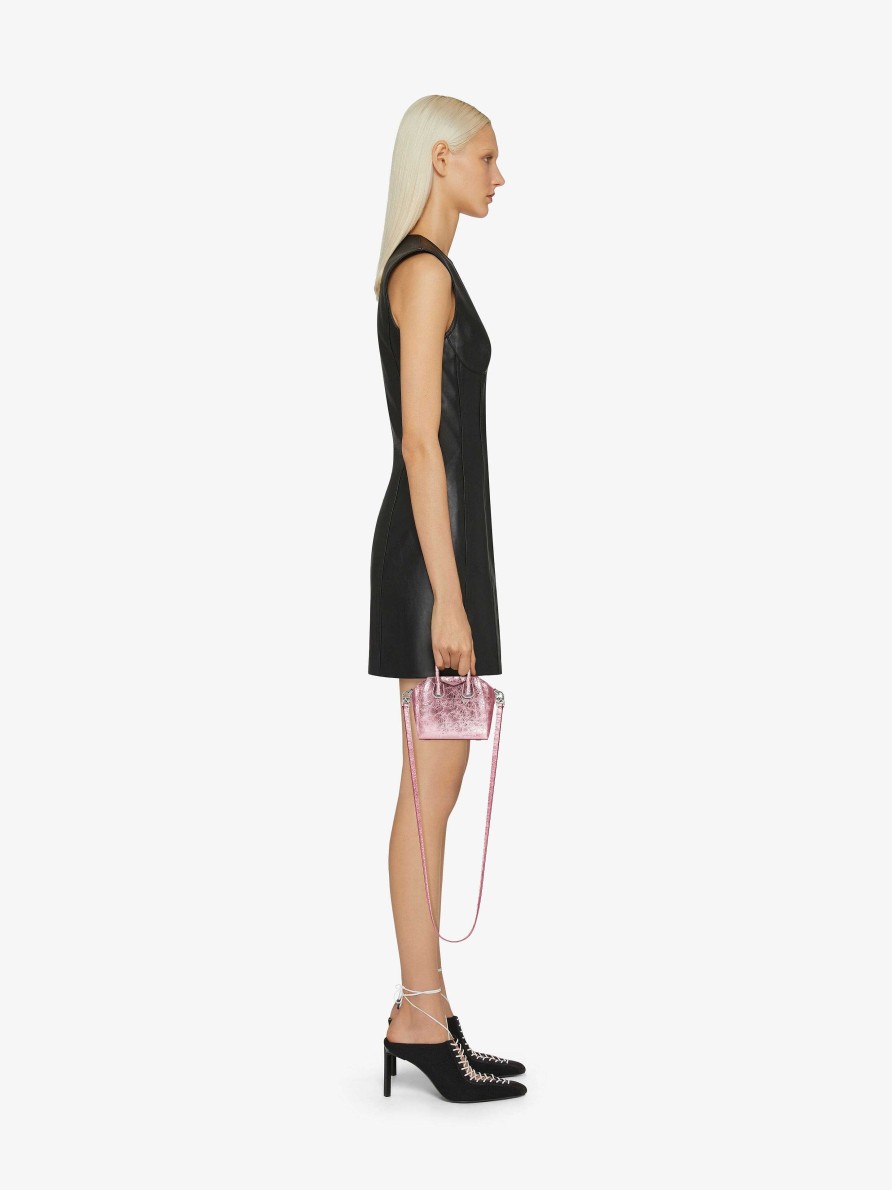 Women Givenchy Antigona | Micro Antigona Bag In Laminated Leather Silk Pink