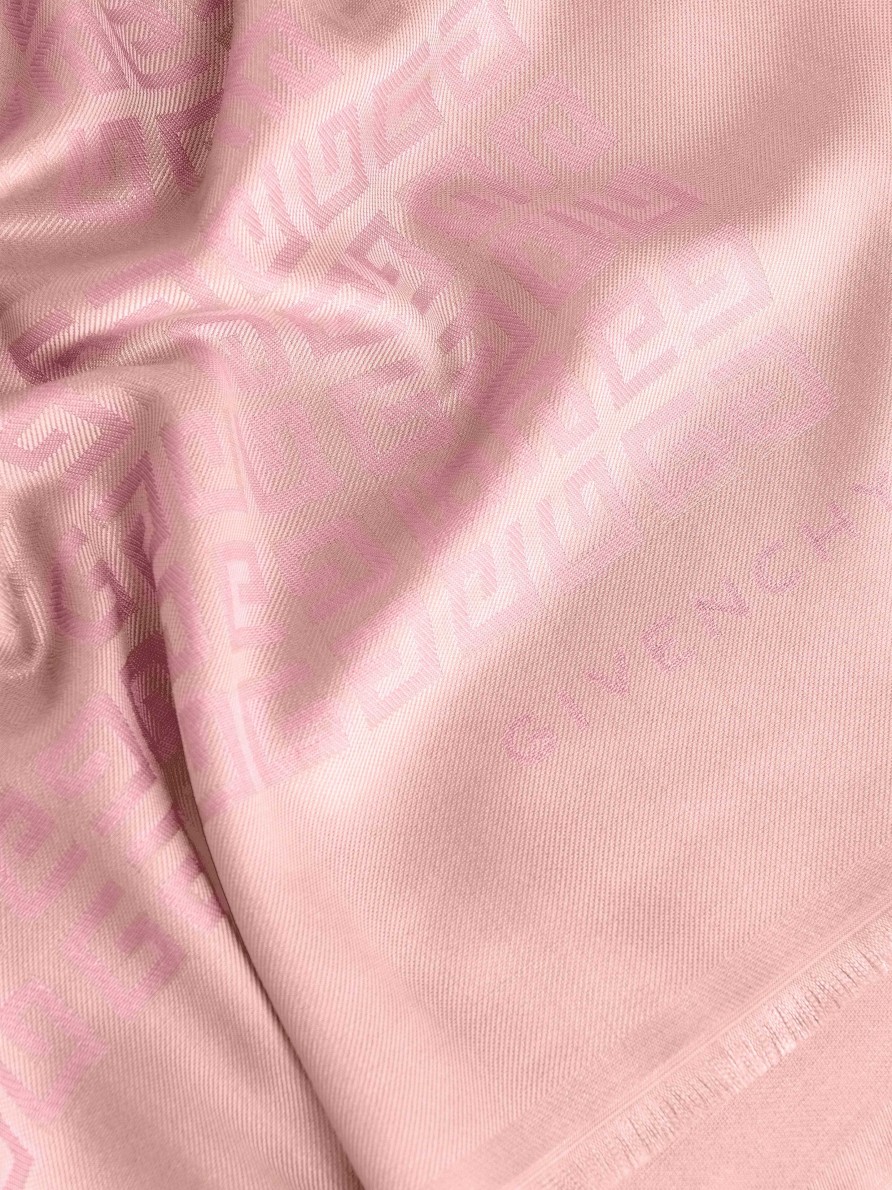 Women Givenchy Scarves | 4G Shawl In Silk And Wool With Lurex Old Pink