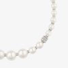 Women Givenchy Jewelry | Pearl Necklace In Metal With Crystals White/Silvery