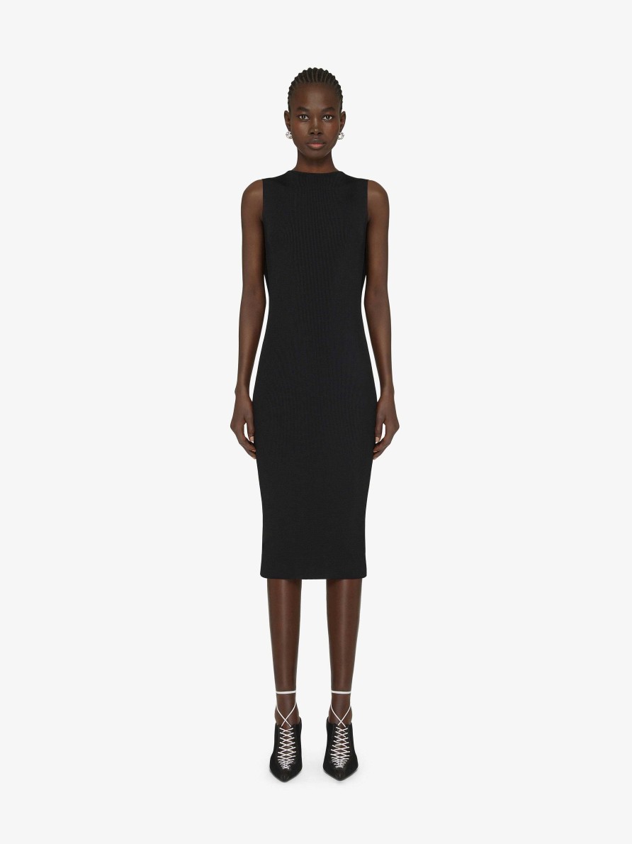 Women Givenchy Dresses | Dress In Knit With Open Back Black