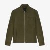 Men Givenchy Jackets & Coats | Jacket In Double Face Wool Khaki/Black