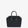 Women Givenchy Antigona | Mini Antigona Bag In 4G Embroidered Canvas Black