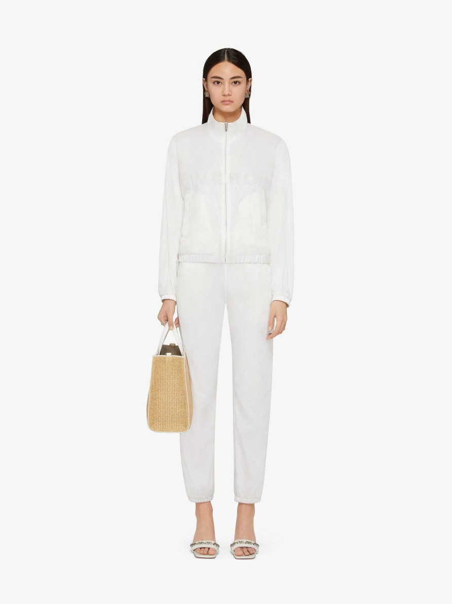 Women Givenchy Outerwear & Blousons | Reversible Jogger Vest In Givenchy 4G Embroidery White