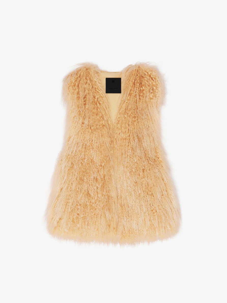 Women Givenchy Outerwear & Blousons | Sleeveless Jacket In Fur Desert