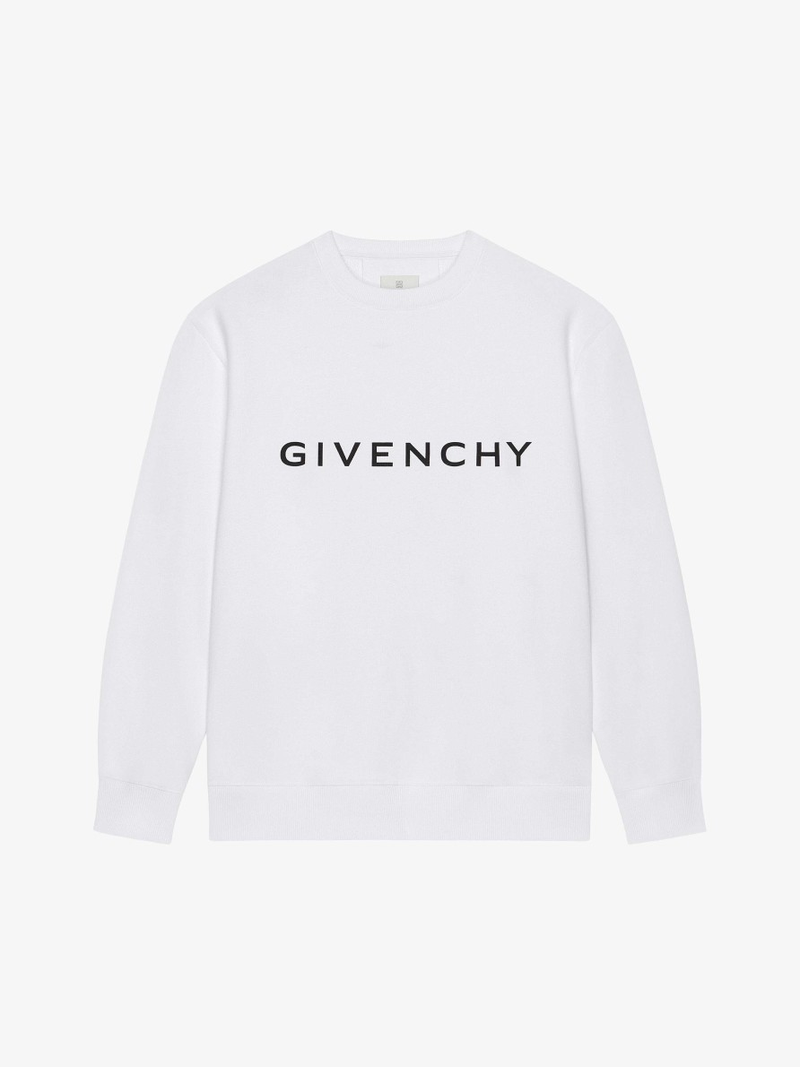 Men Givenchy Sweatshirts & Hoodies | Givenchy Archetype Slim Fit Sweatshirt In Fleece White