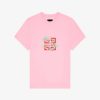 Women Givenchy T-Shirts | T-Shirt In Cotton With 4G Flowers Print Old Pink