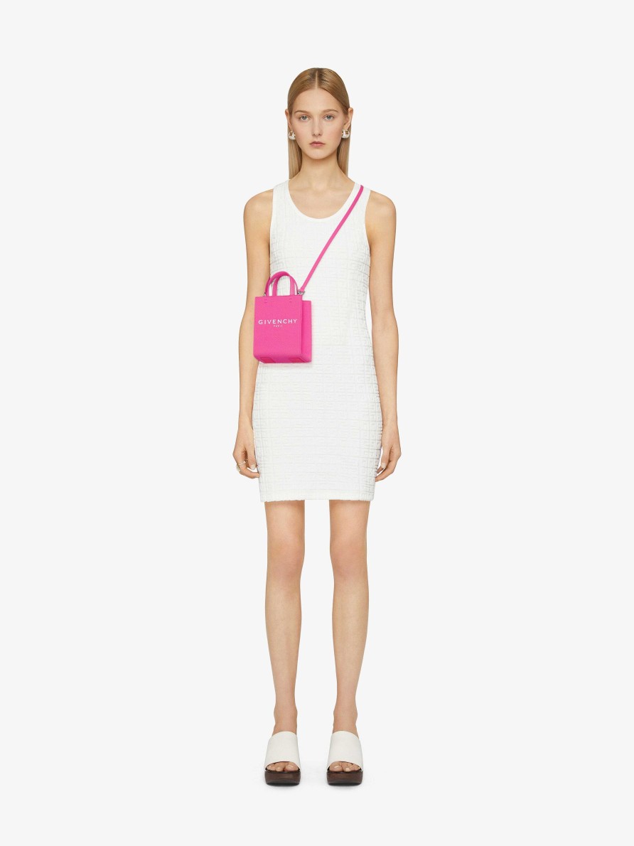 Women Givenchy G-Tote | Mini G-Tote Vertical Shopping Bag In Canvas Neon Pink