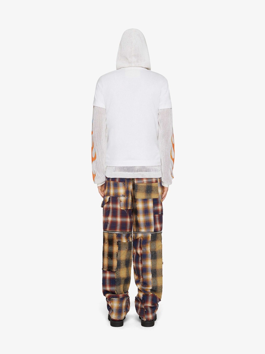 Men Givenchy Sweatshirts & Hoodies | Overlapped Hooded T-Shirt In Cotton And Mesh White